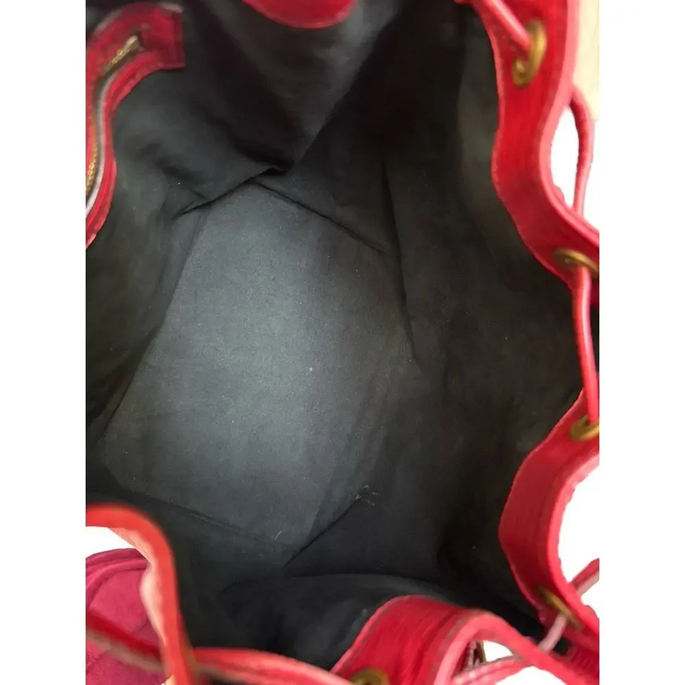 Louis Vuitton Red/Wine Epi Noé BB Bucket Bag | Adjustable Shoulder Strap